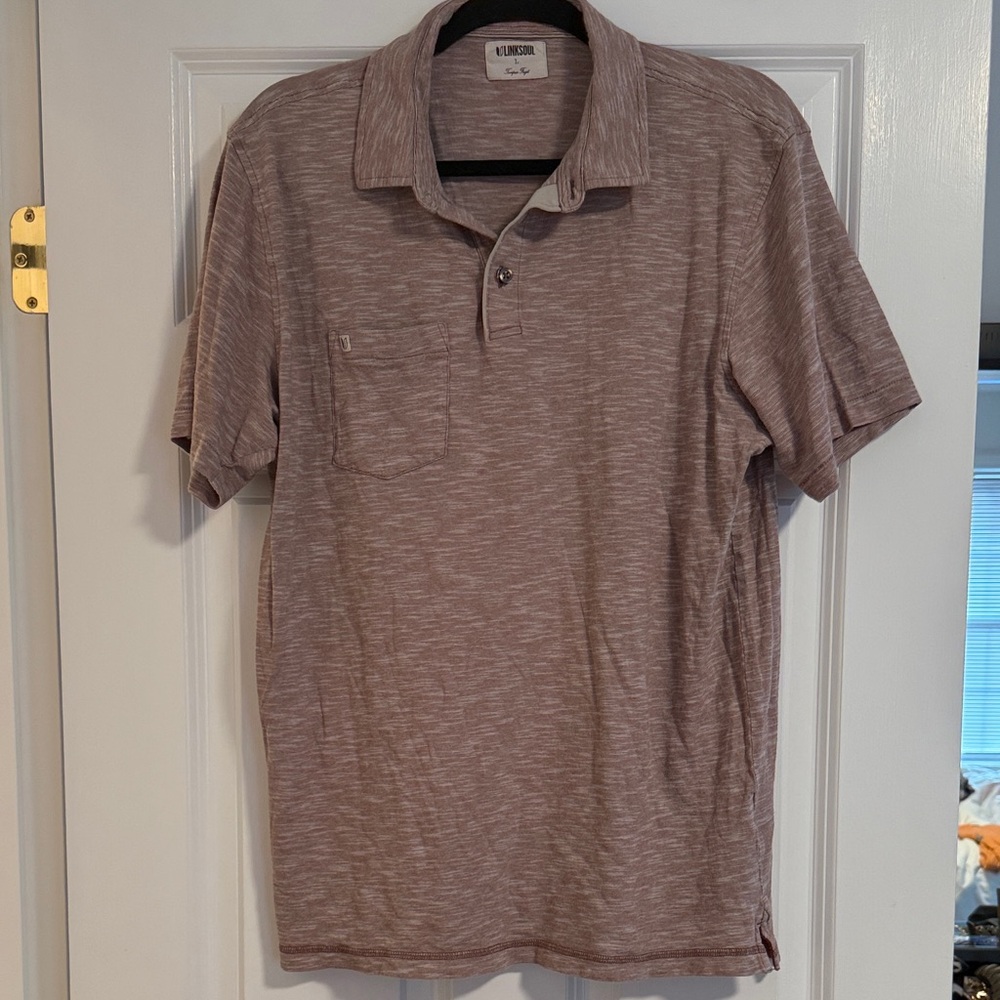 Linksoul Maroon Heathered Polo Shirt